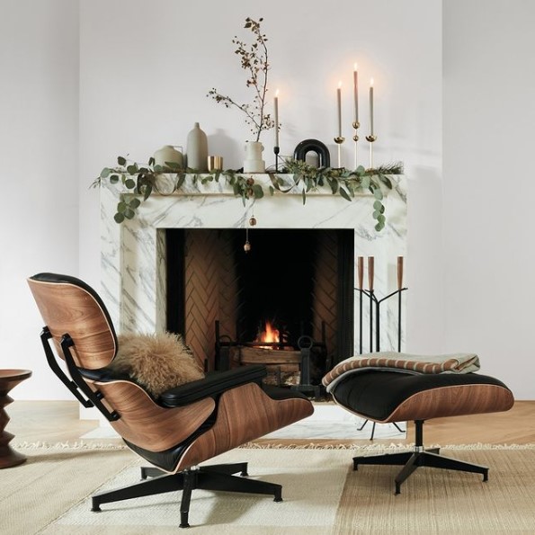 a 10 Eames Lounge w-Fireplace a 10 Eames Lounge w-Fireplace