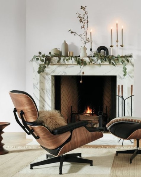 a 10 Eames Lounge w-Fireplace a 10 Eames Lounge w-Fireplace